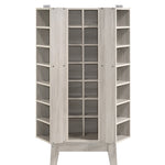 Multimedia DVD CD Storage Cabinet With Hidden Compartment In White Oak