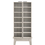 Multimedia DVD CD Storage Cabinet With Hidden Compartment In White Oak