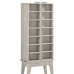 Multimedia DVD CD Storage Cabinet With Hidden Compartment In White Oak