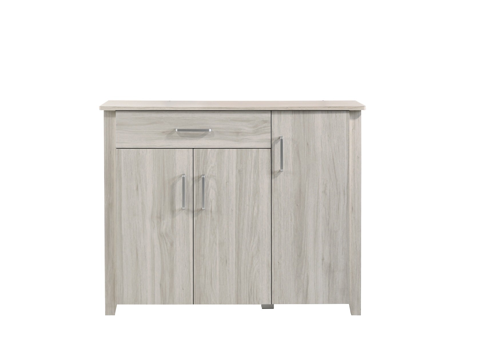 Large Shoe Cabinet With Drawer In White Oak