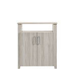 2 Door Shoe Cabinet With Open Shelf In White Oak