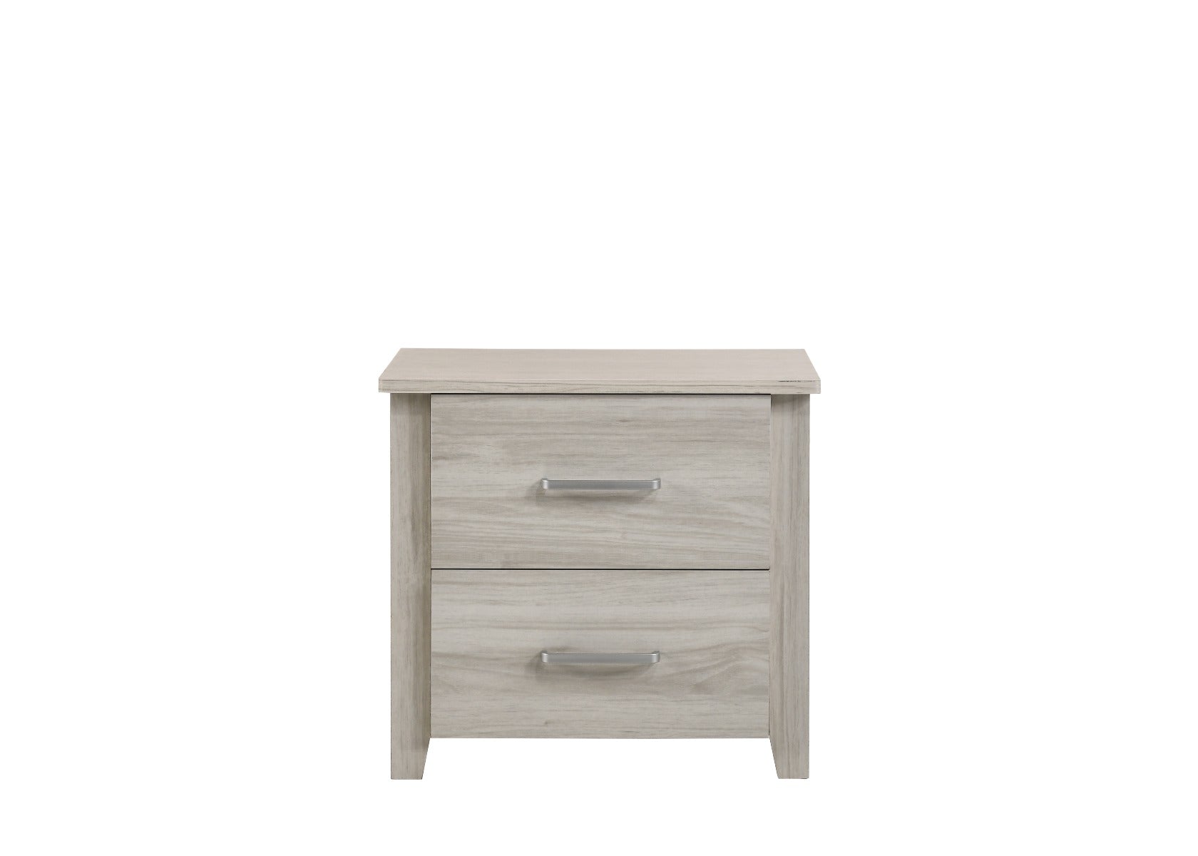 2 Drawers Bedside Table In White Oak