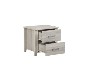 2 Drawers Bedside Table In White Oak