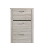 Shoe Cabinet With 3 Compartment Drawer In White Oak