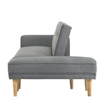 3 Seater Fabric Sofa Bed with Ottoman - Light Grey
