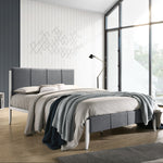 Fabric Upholstered Bed Frame in Grey - Queen