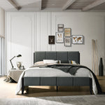 Fabric Upholstered Bed Frame in Charcoal - King