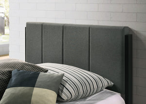 Fabric Upholstered Bed Frame in Charcoal - King Single