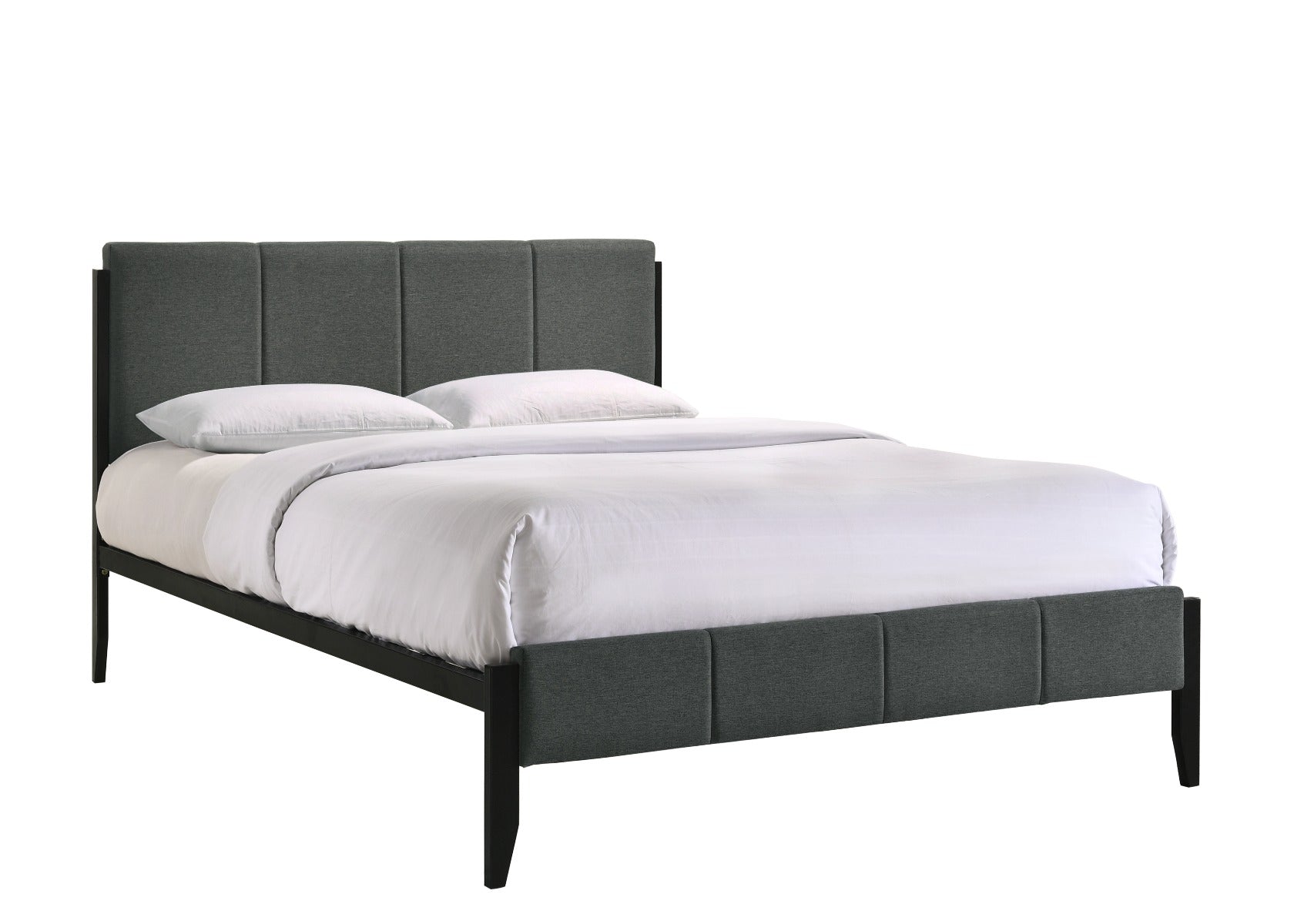 Fabric Upholstered Bed Frame in Charcoal - Double