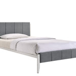 Fabric Upholstered Bed Frame in Grey - King Single
