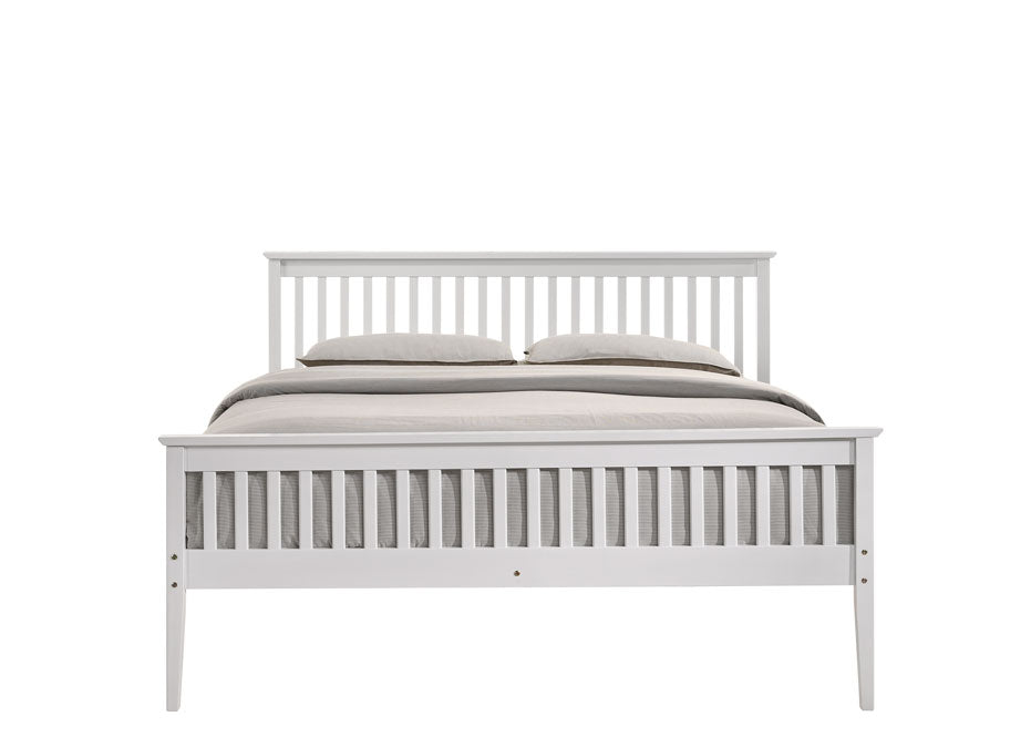 Wooden Bed Frame in White - Double