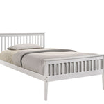 Wooden Bed Frame in White - King Single