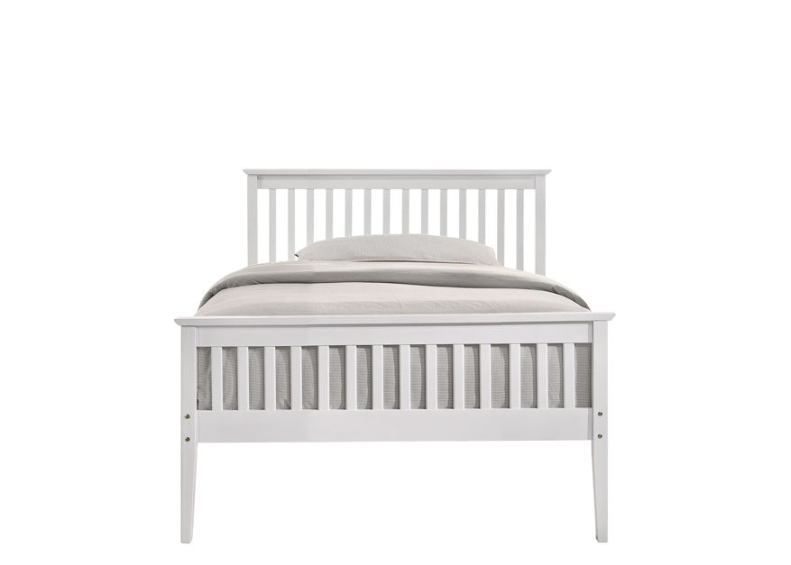 Wooden Bed Frame in White - King Single