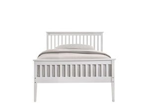 Wooden Bed Frame in White - King Single