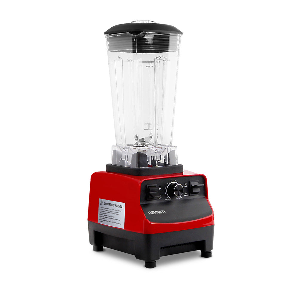 Devanti Commercial Food Processor Blender - Red