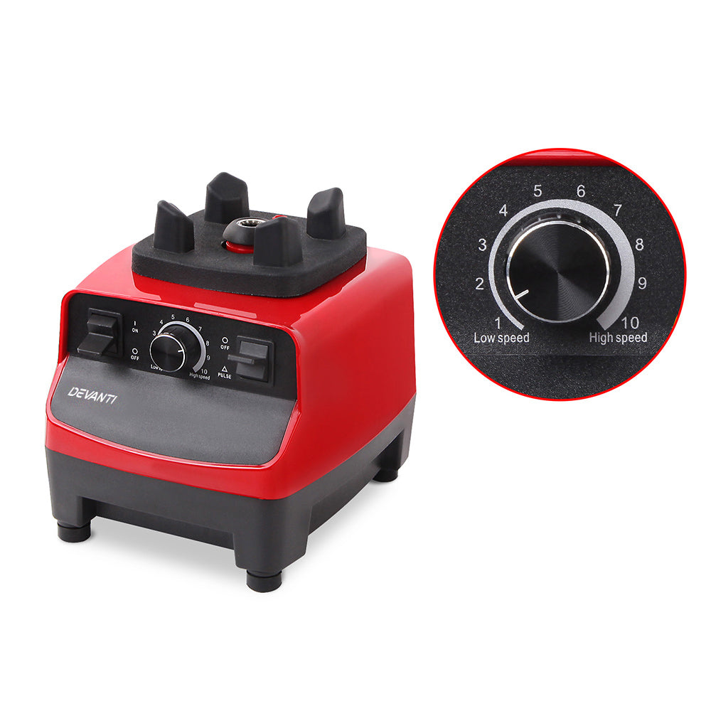 Devanti Commercial Food Processor Blender - Red