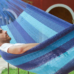 King Size Cotton Hammock in Caribean Blue