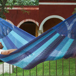 King Size Cotton Hammock in Caribean Blue