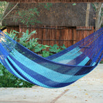 King Size Cotton Hammock in Caribean Blue