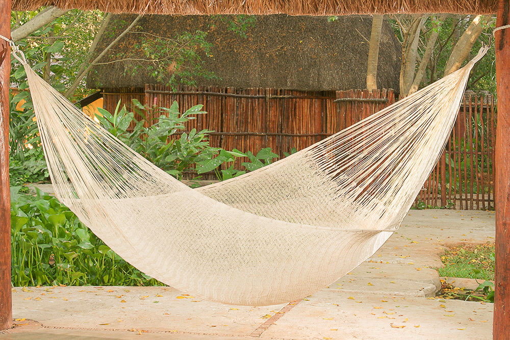 Single Size Cotton Mexican Hammock in Cream Colour