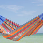 Single Size Cotton Mexican Hammock in Mexicana Colour