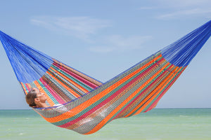 Single Size Cotton Mexican Hammock in Mexicana Colour