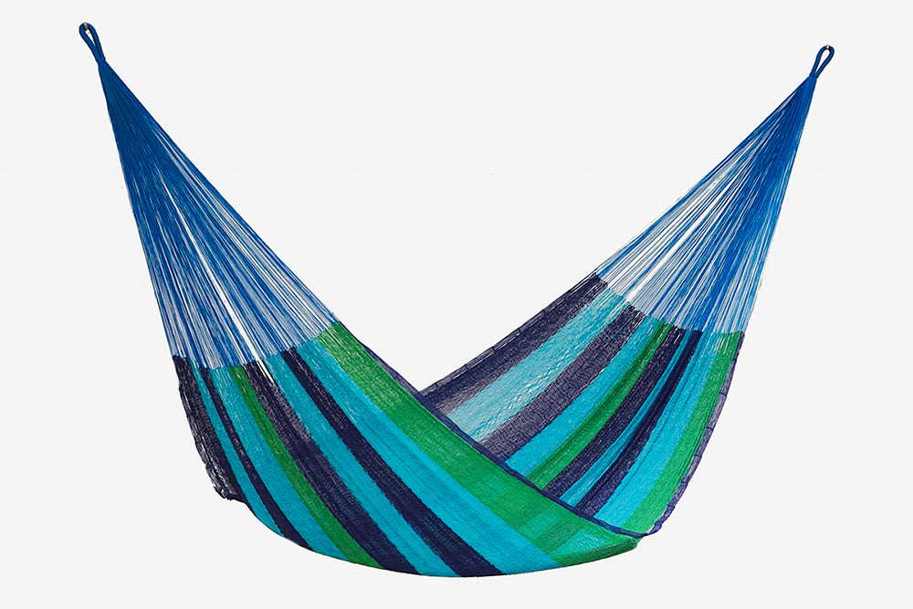 Single Size Cotton Mexican Hammock in Oceanica Colour