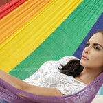 King Size Cotton Hammock in Rainbow