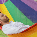 King Size Cotton Hammock in Rainbow