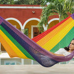 King Size Cotton Hammock in Rainbow