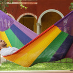 King Size Cotton Hammock in Rainbow