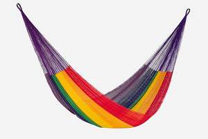King Size Cotton Hammock in Rainbow