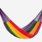 Single Size Cotton Mexican Hammock in Rainbow Colour