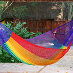 King Size Cotton Hammock in Rainbow