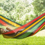 Queen Size Cotton Hammock in Rasta