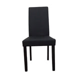Parsons Highback Black Faux Leather Dining Chair Set of 2