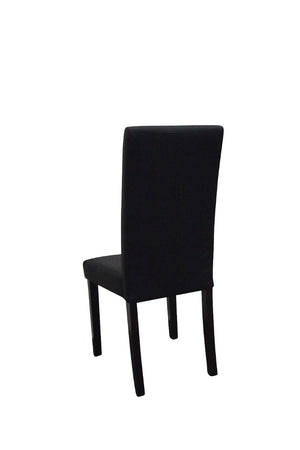 Parsons Highback Black Faux Leather Dining Chair Set of 2