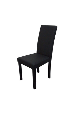 Parsons Highback Black Faux Leather Dining Chair Set of 2