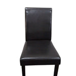 Parsons Midback Chocolate Faux Leather Dining Chair Set of 2