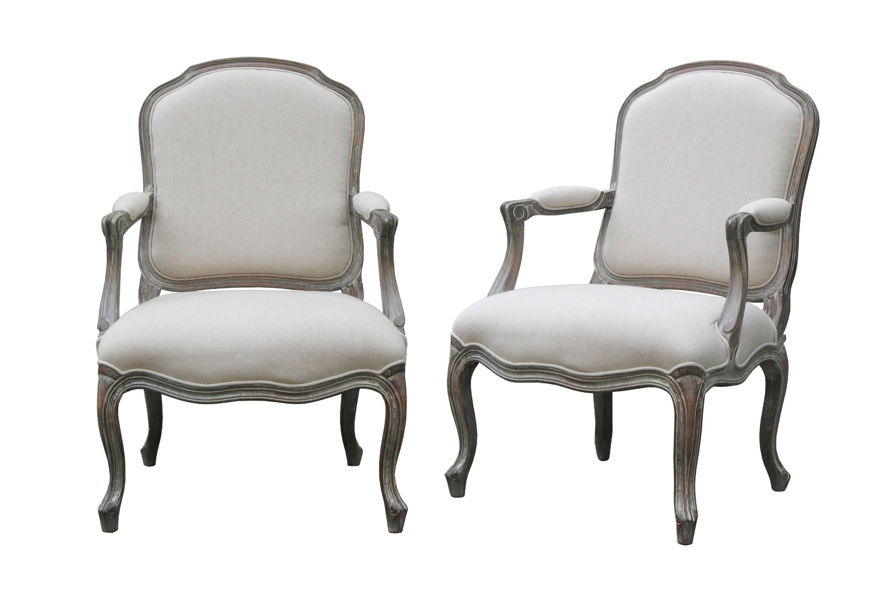 Wash White Louis XV Chair 