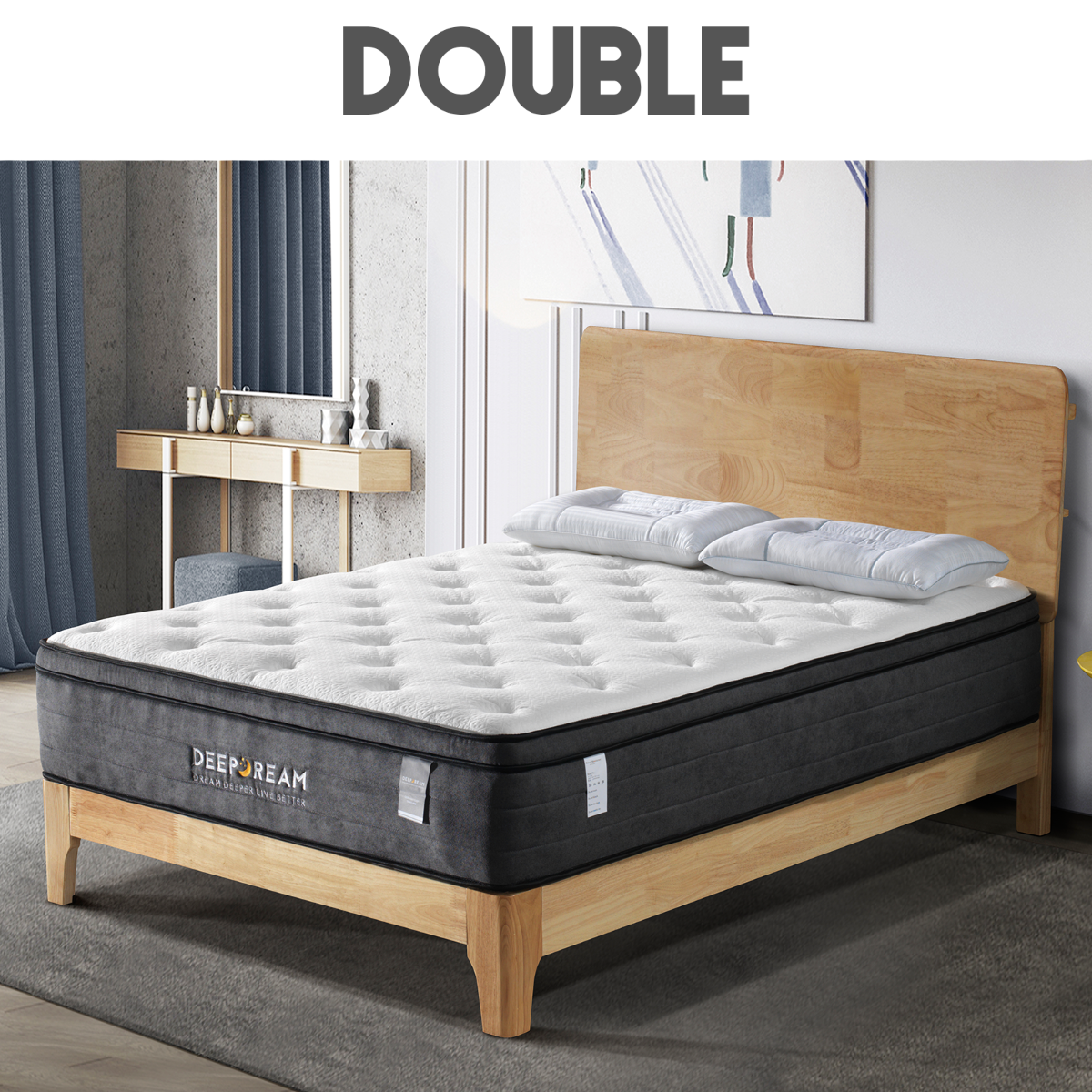 Eurotop Mattress 5 Zone Pocket Spring Latex Foam 34cm - Double