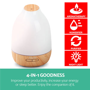 4 in 1 Ultrasonic Aroma Diffuser 500ml - Light Wood