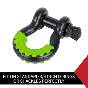 Pair Bow Shackle D-ring 5T w/Shackle Isolator 3/4 inch Shackle Protector Cover