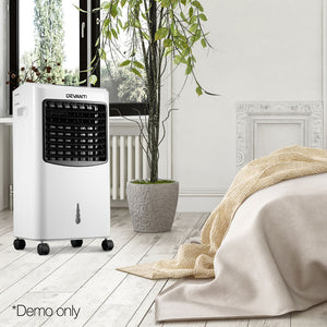 Devanti Portable Eevaporative Air Cooler and Humidifier Conditioner - Black & White