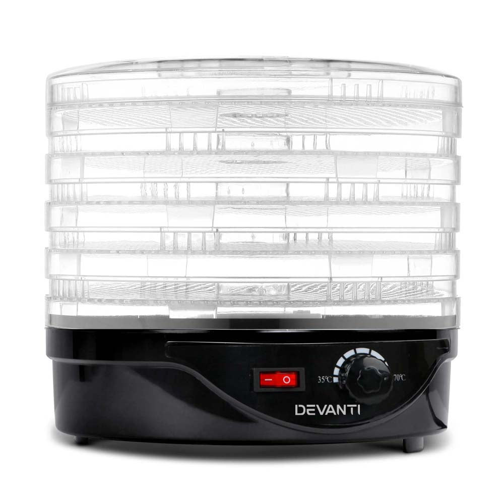 Devanti Food Dehydrator with 5 Trays - Black