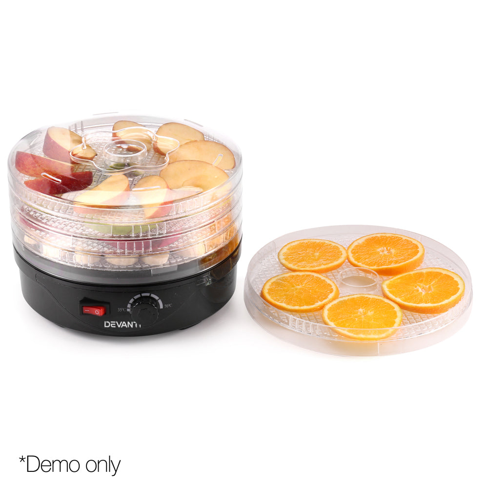 Devanti Food Dehydrator with 5 Trays - Black