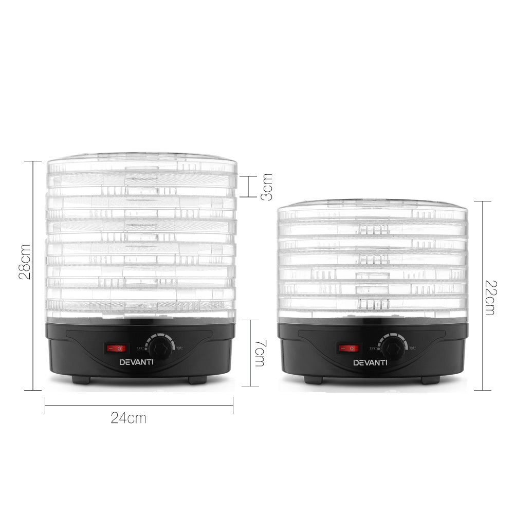 Devanti Food Dehydrator with 7 Trays - Black