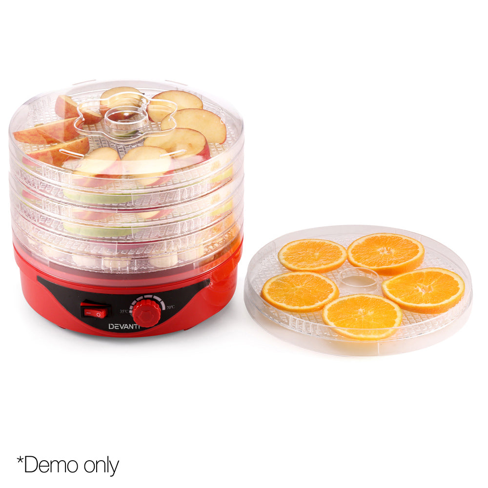 Devanti Food Dehydrator with 7 Trays - Red