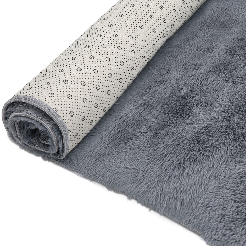 Artiss 140x200cm Ultra Soft Shaggy Rug Large Floor Carpet Anti-slip Area Rugs Grey