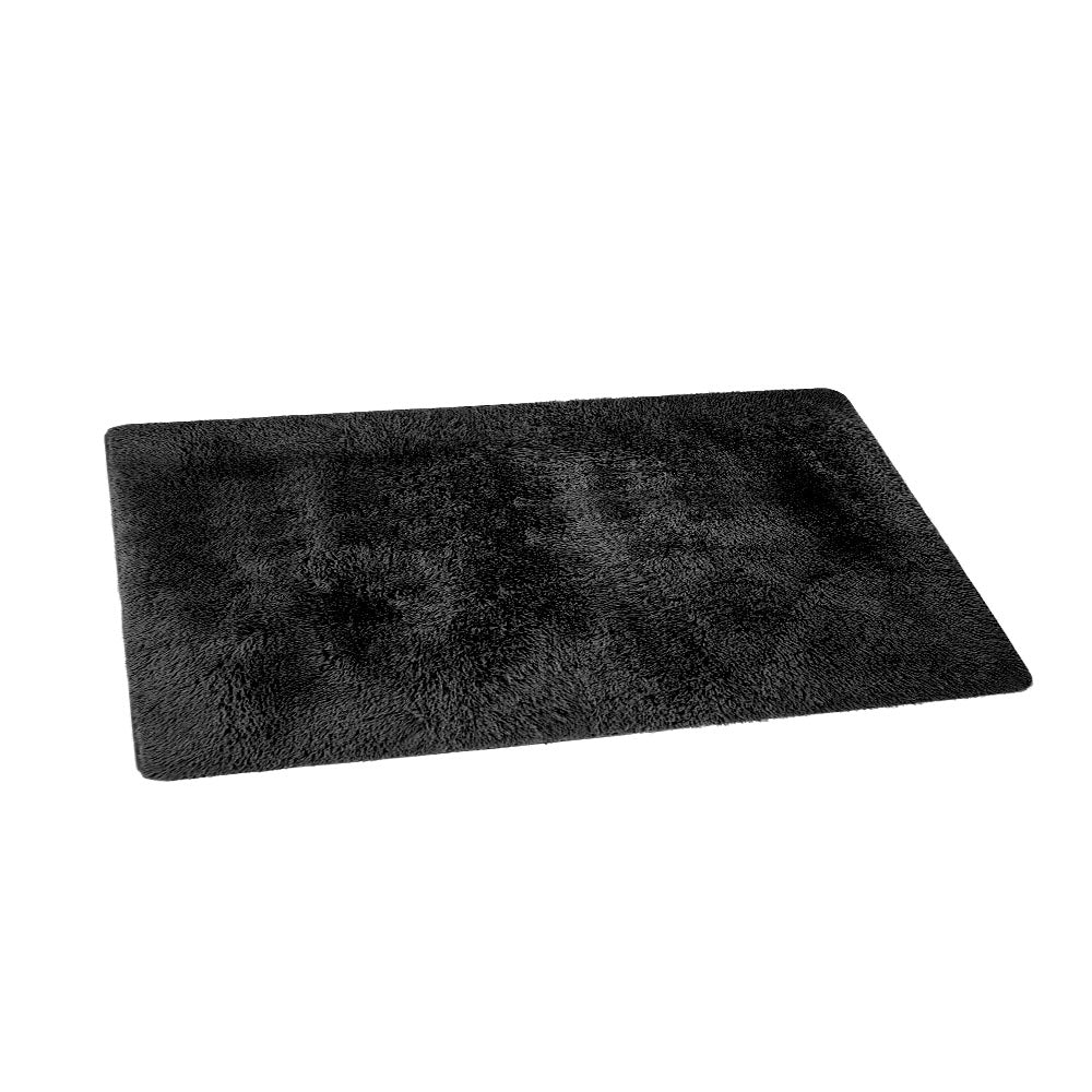 Artiss Ultra Soft Shaggy Rug 160x230cm Large Floor Carpet Anti-slip Area Rugs Black